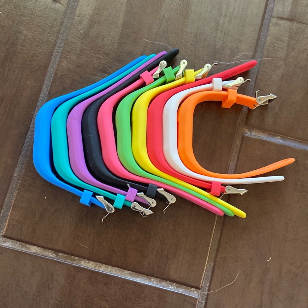 White red, yellow, green, pink, black purple, mint orange blue Fitbit adjustable